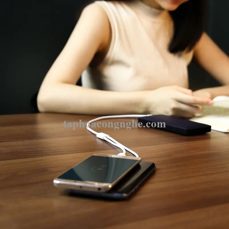 Ugreen 30575 0.5M màu Trắng Cáp USB-A sang Micro USB + USB-C cao cấp US197 30030575